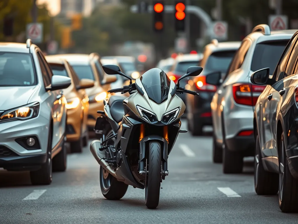 Czy motor może jechać między samochodami?